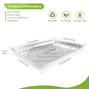 18x13 Disposable Aluminum Baking Heavy Duty Sheet Pans With High Heat Conductivity for Grilling Cooking