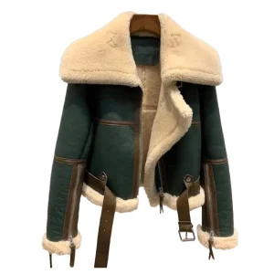 Women Winter Faux Fur Jacket Motorcycle
