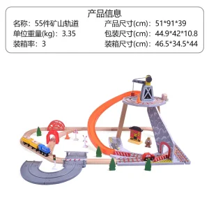 Custom Wholesale Christmas Kids Wooden Railway Mini Electric Toy Model Train Set