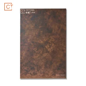 Vintage Antique Copper Stainless Steel Sheet Dark Patina Spots PVD Coated Metal Panel for Decoration Design
