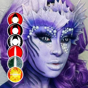 Free Sample Dragon Eye Contacts Pseyeche Hollywood Crazy Soft Lens Anime Cosplay Halloween Contact Lenses Kontaktlinsen