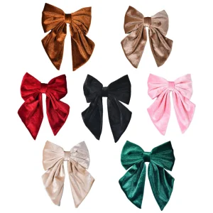 Red Velvet Bow Hairpins
