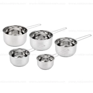 5PCS Stainless Steel Long Wire Handle Saucepan Set W/O Lid