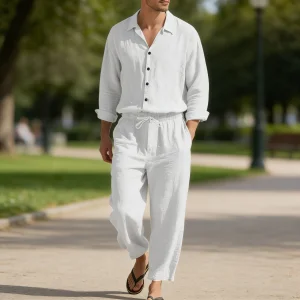American-style All-season Linen Men's Casual Beach Suit