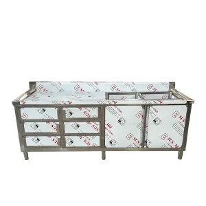 Gabinetes de cocina moderna, gabinetes de cocina comercial, fregaderos de acero inoxidable