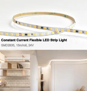 SMD2835 IP20 LED Strip Light Strip Linear Lights 3000K Ra 90 15m Constant Current DC24V PCB 5mm