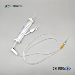 Conjunto de infusión desechable estéril de tipo microgotero pediátrico con bureta