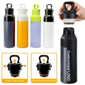 One Hand Open Stainless Steel Vacuum Insulated Thermal Water Bottle Flask Thermos