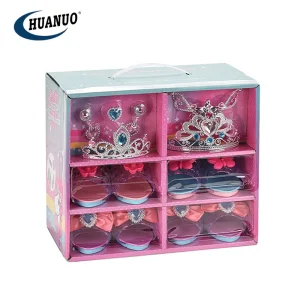 Kids Pretend Play Crowns Jewelry Toys Girls Fashion Beauty Play Set Princess Shoes Dress up Toy
