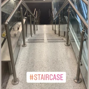 304 Ajustable Square Stainless Steel Handrail Wood Staircase Railing Price