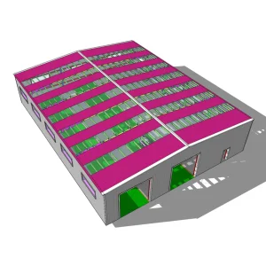 New Design Prefabricated Metal Steel Structure Warehouse Pre-Engineered Light Steel Structure Daylight Aircraft Hangar