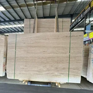 Natural Stone Marble Imported Beige Travertine Decoration Material for Wall Cladding