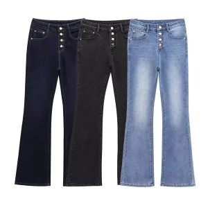 Jeans flare de cintura alta personalizados