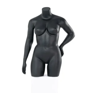 Factory New Plus-Size Big Bust Fiberglass Black Half Body Bodybuilder Female Mannequin