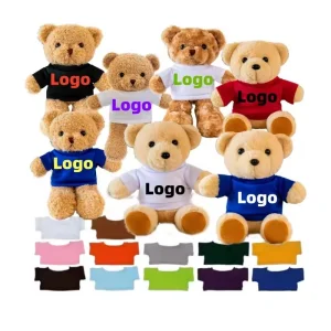 1 Pcs Low MOQ Factory Price Teddy Bear With Different Colors T-shirt Plush Bear Toy Teddy Soft Toys For Kids Gift