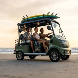 Hld Latest Model Electric Golf Cart with Roof 4 Seaters Electric Quadricycle