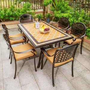 Hot Sales Outdoor Cast Aluminum Furniture Patio Garden Chair and Table for Restaurant
