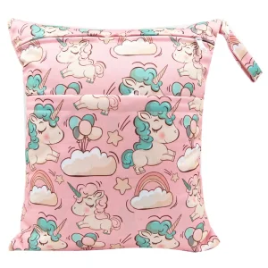 Bolsas Reutilizáveis à Prova d'Água com Dois Bolsos com Zíper Bolsa Úmida para Fraldas de Pano