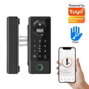 Tuya WiFi 3D Face Reconition Remote Control Fingerprint Intelligent Glass Door Lock