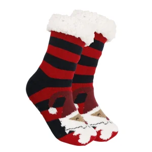 Meias de Natal para Mulheres com Grip Térmicas Quentes Felpudas Forradas de Fleece para Dormir