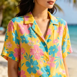 Summer Clothes Hawaiian Print Set Shorts Shirt Casual Short Sleeve Two Piece Sets Button Down Resort Beach Shirts