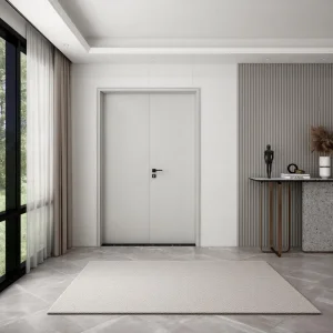 Porta HPL com Filme de PVC Acabamento Satin Estilo Creme Francês Armazenamento Multifuncional Design Livre