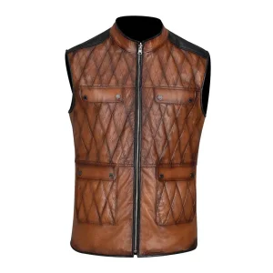 Wholesale Men's New Style Leather Vest Men Fashion Sleeveless All Sizes with Customized Logo Breathable Label Printed New Style