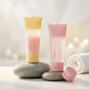Plastic Cosmetic Squeeze Tube for Cream Packaging - Empty Refillable Soft PE Squeezable Lotion Tube and Container