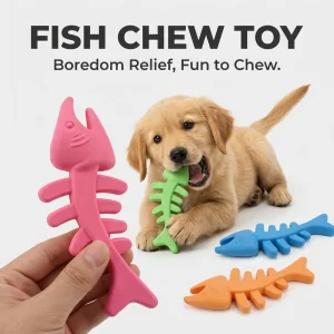 Fish Bone Shaped Squeaky Chew Toy