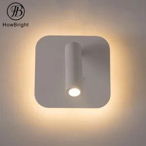 Lâmpada de Leitura de Parede Montada em Alumínio com LED Quadrada para Cabeceira