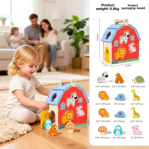 Wooden Farm House Toy Montessori