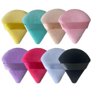 Multi-Color Velvet Triangle Makeup Puffs for Loose Powder