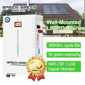 Basen Wall Mount 51.2v 48v 230Ah 300Ah 314Ah 11kWh 15kWh 16kWh Batteries Solar Lithium Power RV Battery Wall-mounted Battery