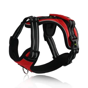 High Quality Red Mesh Pet Harness Soft Mesh with Pull Comfortable Padded Dog Harness Vest Pet Walking Vest Puppy Harness