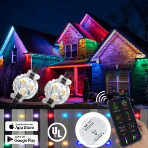 Smart Control IP68 Waterproof 12V Aluminum Track Led Pixel Point Light 30MM UCS2904 Outdoor Permanent Holiday Christmas Lights