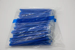 Hot Sale Autoclavable Disposable Plastic Low Volume Suction Aspirator Tube Blue Tip Single Package