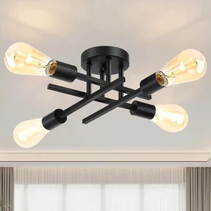 Modern Farmhouse 4 Light Semi Flush Mount