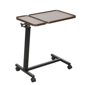 Medical-Grade Portable Overbed Table with Dual Tabletops China Manufacture