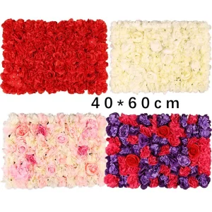 3D Wedding Decor Roll up Fabric Artificial Rose Flower Wall Backdrop
