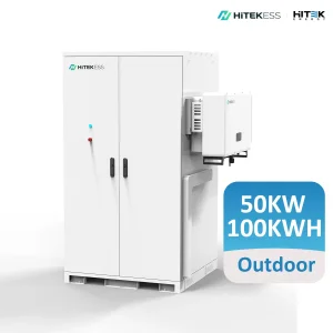 50kw 100kw 3pH Hybrid Solar System Outdoor Energy Storage Cabinet 100kwh 200kwh All in One Integrated Air Cooling Energy Storage Cabinet Industrial Commercial