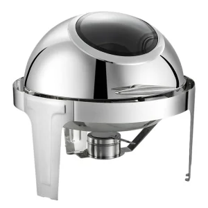 Popular Food Insulation Stainless Steel Full Flip Buffet Dish with Visible Lid