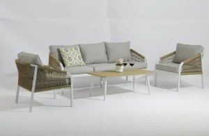 CE Certification No need assemble Cali outdoor aluminum PE rattan sofa 4 pieces set - AD935004-4 Factory, Companies