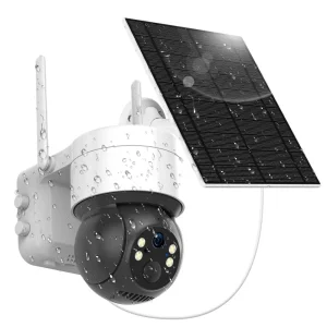 Solar 4G WiFi CCTV Camera Outdoor PTZ Surveillance Security Camera with Night Vision IP Wireless Motion Detection Remote Monitoring Battery Powered Camera