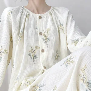 New Chinese Cotton Knitted Women's Pajamas