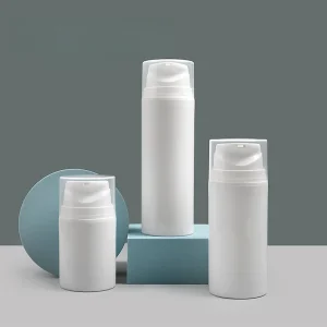 Empty PP White Cylindrical Airless Pump Bottles (30ml-200ml) for Face Serum &amp; Shampoo Packaging