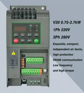 Reliable V20 Series 1-5HP VFD for Industrial Use 0.75-3.7kw