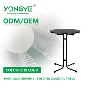 Factory Price Durable Wholesale Canteen Cafe Dining Round Plastic Folding Cocktail Table