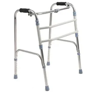 High Quality Folding Portable Medical Mobility Frame Walker Walking Aids The Elderly Crutch Aluminum Alloy Bright Walker