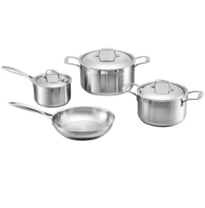 Professional 4-Piece Stainless Steel Cookware Set Kitchenware Combo for Baking Dishes &amp; Pans
