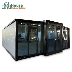 Custom 20ft expandable container house glass curtain wall